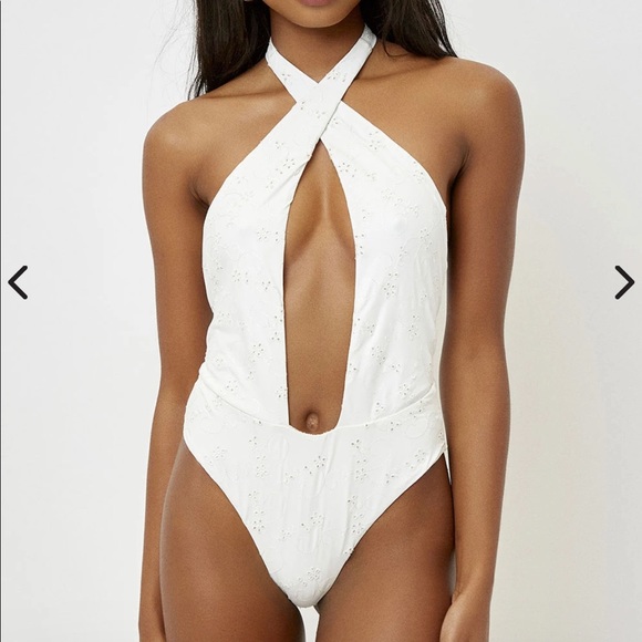 Frankies Bikinis One Piece Swimsuit Multiway Halter Neck Plunge Bodysuit - Picture 2 of 4